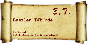 Baszler Tünde névjegykártya